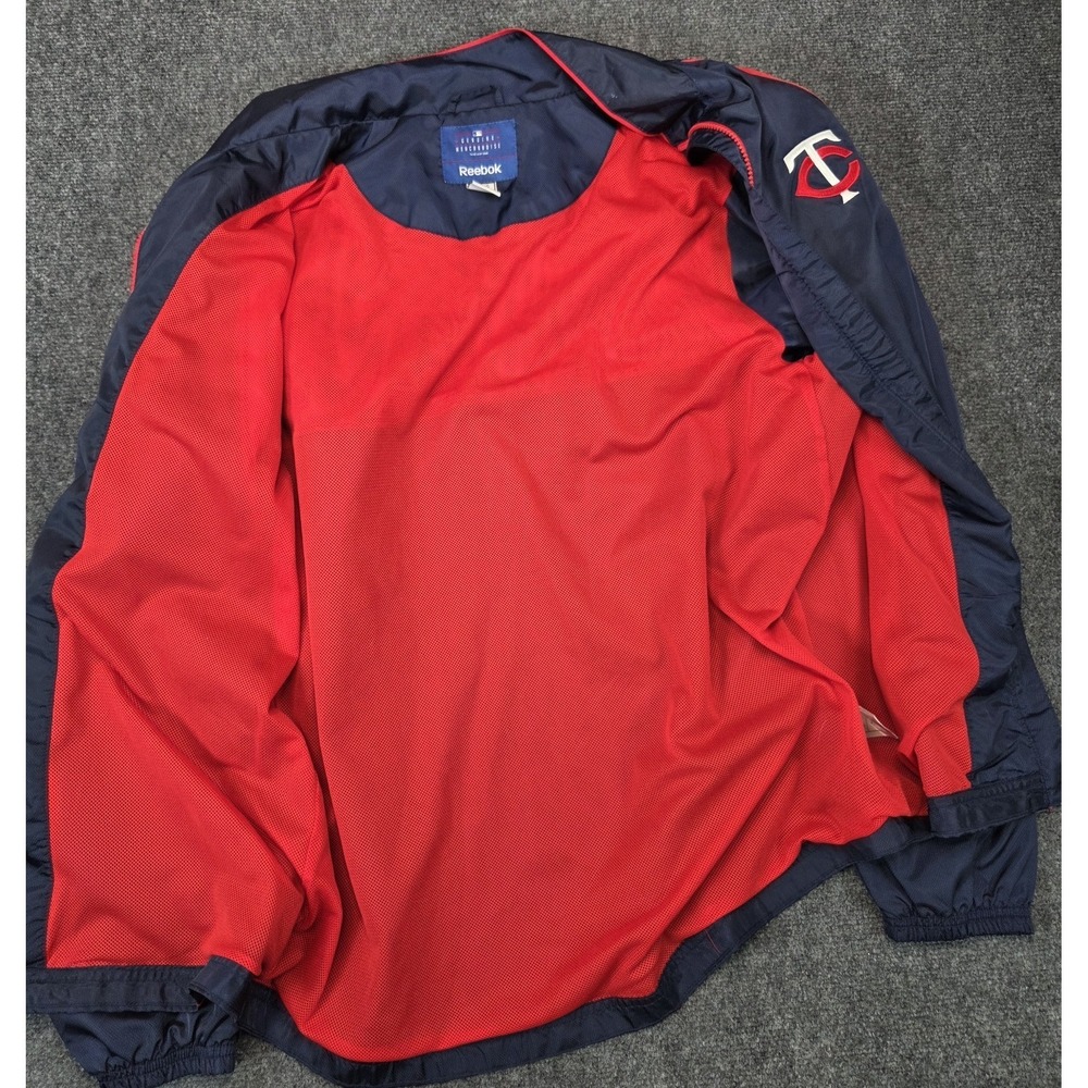 Reebok Windbreaker Mens‎ Large Navy Excellent Minnesota Twins MLB Full Zip - Picture 7 of 9